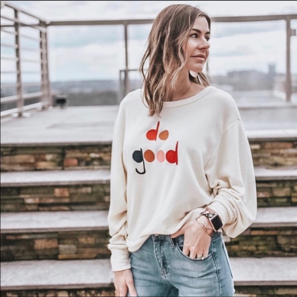 Blank Paige Do Good Graphic Sweatshirt Size Large